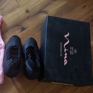 Black satin heels by nina new york size 8.5